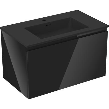 Mexen Orio dulap baie 80 cm cu lavoar Otis, 1 sertar, negru lucios/negru mat - 91A10-08047-1-BF70-W18M71