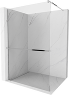 Mexen Kioto+ 100 x 200 cm-es zuhanyfal polccal Walk-in, átlátszó, króm - 800-100-121-01-00