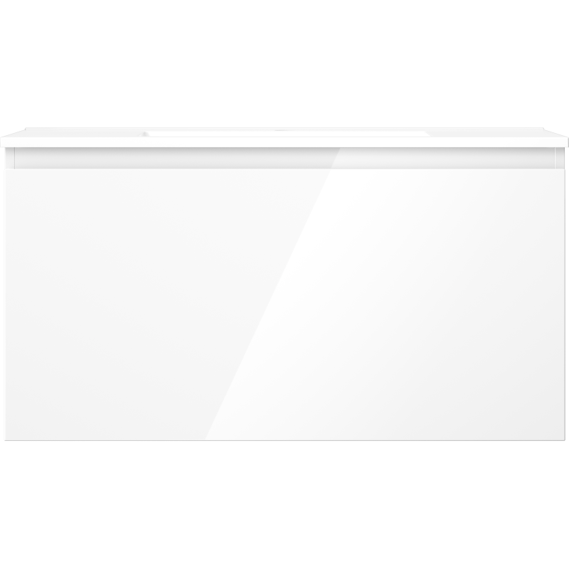 Mexen Orio 90 cm-es fürdőszobaszekrény Otis mosdóval, 1 fiók, fehér fényes - 91A10-09047-1-BF00-W18M00