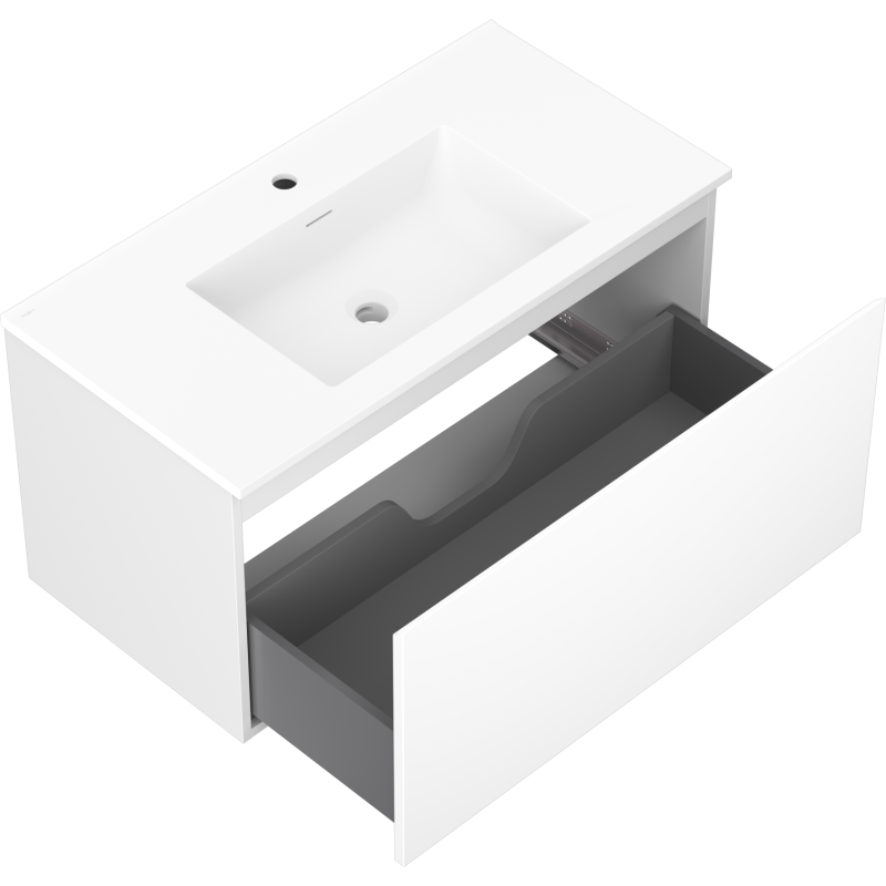 Mexen Orio dulap baie 90 cm cu lavoar Otis, 1 sertar, alb mat - 91A10-09047-1-BF01-W18M01