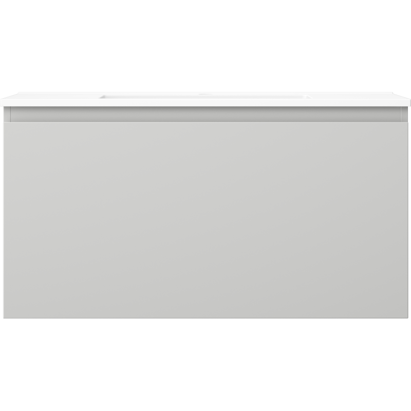 Mexen Orio 90 cm-es fürdőszobaszekrény Otis mosdóval, 1 fiók, szürke matt/fehér matt - 91A10-09047-1-BF62-W18M01