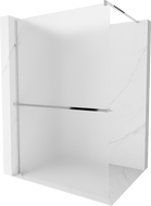 Mexen Kioto+ zuhanyfal polccal Walk-in 70 x 200 cm, homokfúvott, króm - 800-070-121-01-30