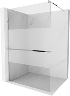 Mexen Kioto+ zuhanyfal polccal Walk-in 80 x 200 cm, átlátszó/deres, króm - 800-080-121-01-35