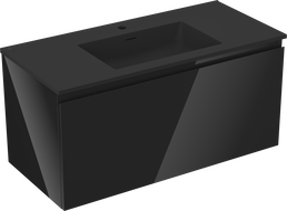Mexen Orio dulap baie 100 cm cu chiuvetă Otis, 1 sertar, negru lucios/negru mat - 91A10-10047-1-BF70-W18M71