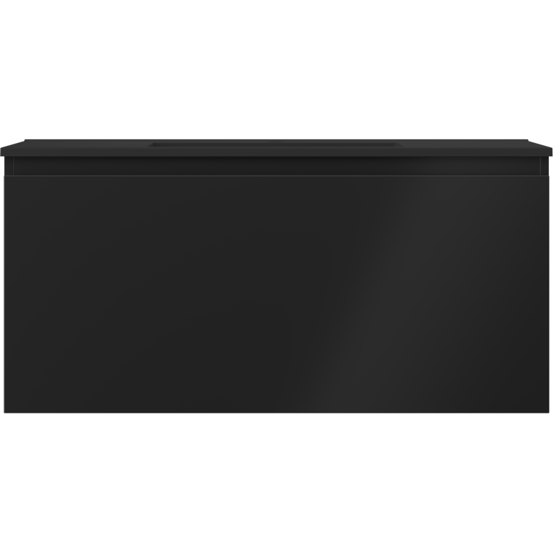 Mexen Orio 100 cm-es fürdőszobaszekrény Otis mosdóval, 1 fiók, fekete matt - 91A10-10047-1-BF71-W18M71