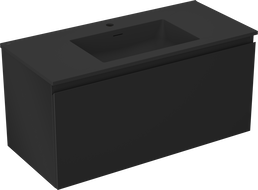 Mexen Orio dulap baie 100 cm cu lavoar Otis, 1 sertar, negru mat - 91A10-10047-1-BF71-W18M71
