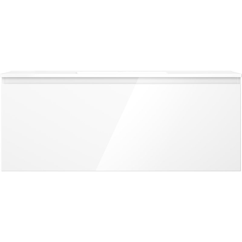 Mexen Orio 120 cm-es fürdőszobai szekrény Otis mosdóval, 1 fiók, fényes fehér - 91A10-12047-1-BF00-W18M00