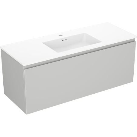 Mexen Orio 120 cm-es fürdőszobai szekrény Otis mosdókagylóval, 1 fiók, szürke matt/fehér matt - 91A10-12047-1-BF62-W18M01