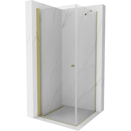 Mexen Pretoria cabină de duș cu balamale 80 x 80 cm, transparent, Aurie - 852-080-080-50-00