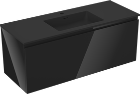 Mexen Orio dulap baie 120 cm cu lavoar Otis, 1 sertar, negru lucios/mat negru - 91A10-12047-1-BF70-W18M71