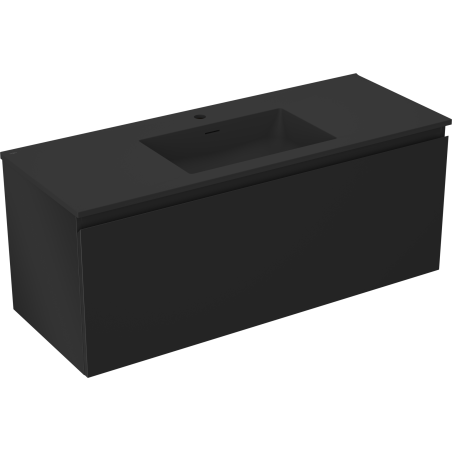 Mexen Orio fürdőszobaszekrény 120 cm mosdóval Otis, 1 fiók, fekete matt - 91A10-12047-1-BF71-W18M71