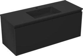 Mexen Orio fürdőszobaszekrény 120 cm mosdóval Otis, 1 fiók, fekete matt - 91A10-12047-1-BF71-W18M71