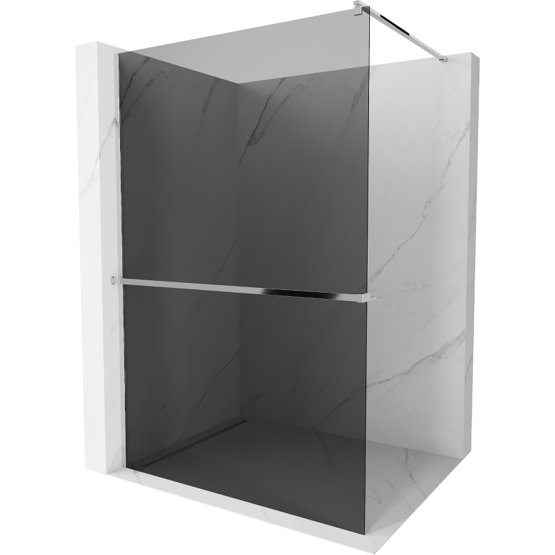 Mexen Kioto+ zuhanyfal polccal Walk-in 70 x 200 cm, grafit, króm - 800-070-121-01-40
