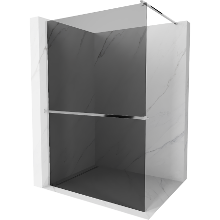 Mexen Kioto+ zuhanyfal polccal Walk-in 70 x 200 cm, grafit, króm - 800-070-121-01-40