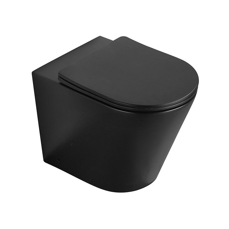 Mexen Rico WC cu bol în picioare Rimless cu capac cu cădere lentă, duraplast, negru mat - 32724085