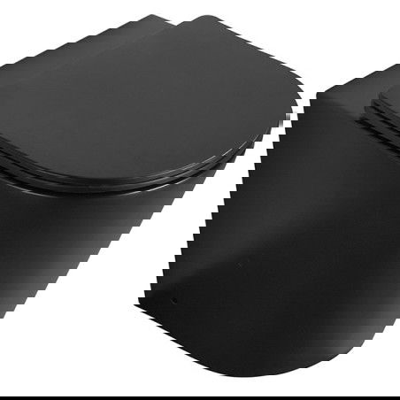 Mexen Rico álló WC-kerámiás csésze Rimless rendszerrel, lassan záródó slim ülőkével, duroplast anyagból, fekete matt - 32724085
