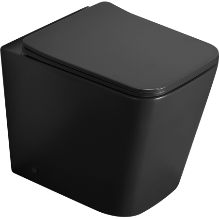 Mexen Cube WC cu picior Rimless cu capac cu cădere lentă slim, duroplast, negru mat - 32924085