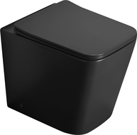 Mexen Cube WC cu picior Rimless cu capac cu cădere lentă slim, duroplast, negru mat - 32924085