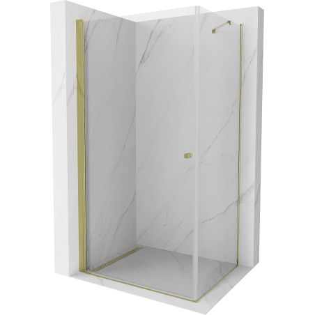 Mexen Pretoria cabină de duș cu balamale 90 x 100 cm, transparent, Aurie - 852-090-100-50-00