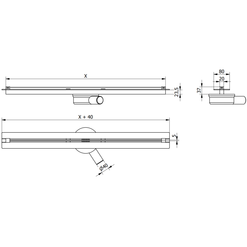 Mexen Flat 360° Super Slim scurgere liniară rotativă 110 cm, alb - 1251110