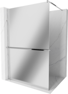 Mexen Kioto+ zuhanyfal polccal és korláttal 70 x 200 cm, Tükör 8 mm, Króm - 800-070-121-01-50