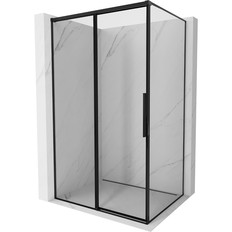 Mexen Rox cabină de duș culisantă stânga 125 x 85 cm, cadru negru, negru - 8C2-125-085-70-70-L