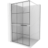 Mexen Kioto+ zuhanyfal polccal Walk-in 100 x 200 cm, fekete rács, króm - 800-100-121-01-77