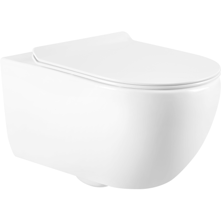 Mexen Carmen vas de toaletă fără ramă cu capac slim care coboară încet, duraplast, alb lucios - 3088L4000