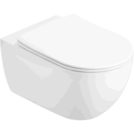 Mexen Carmen fali wc Rimless Tornado lassan csukódó vékony ülőkével, duroplast, fényes fehér - 3088L4000T