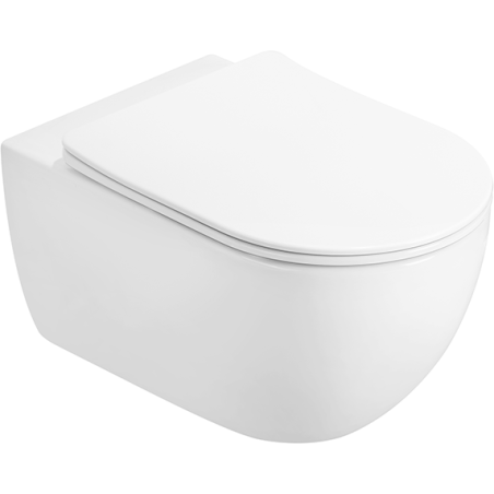 Mexen Carmen WC rimless Tornado cu capac slim cu închidere lentă, duroplast, alb lucios - 3088L4000T