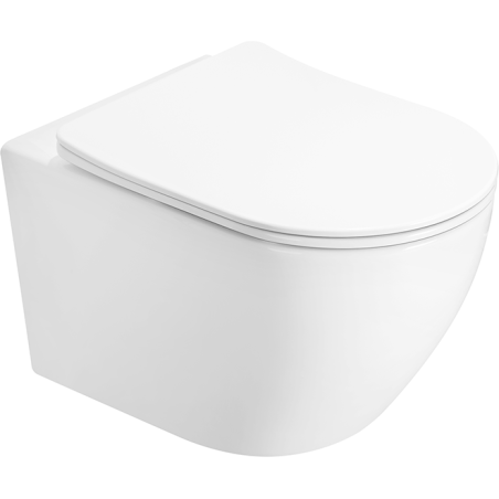Mexen Lena vas wc Rimless Tornado cu capac slim cu coborâre lentă, duroplast, alb lucios - 3022L4000T