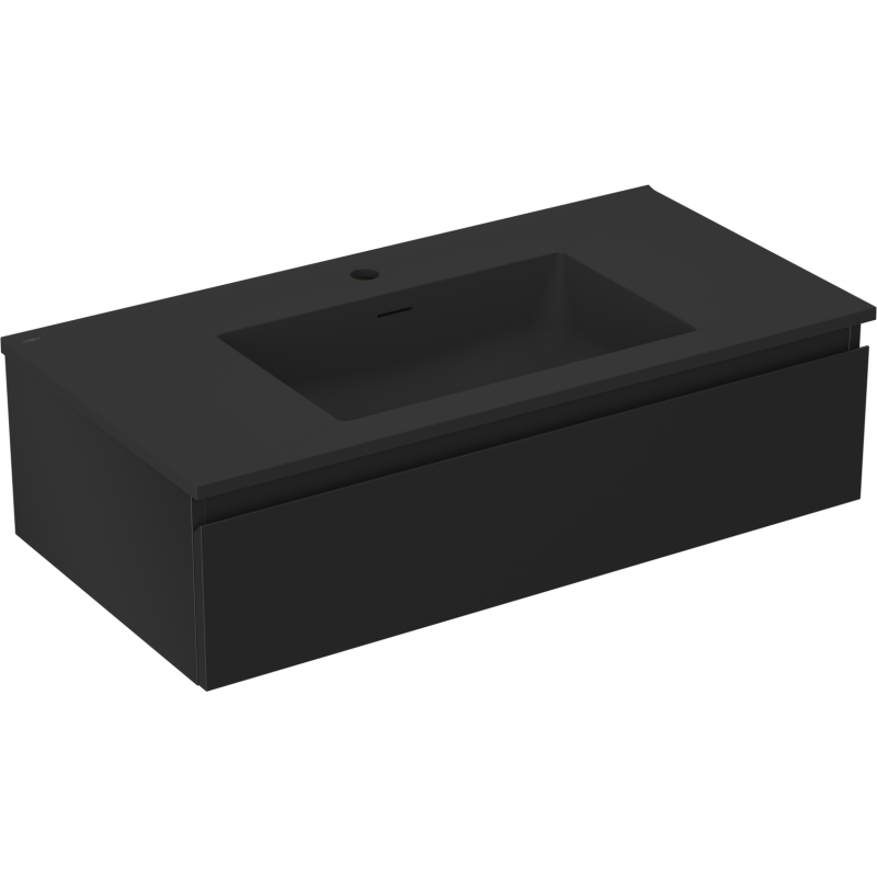 Mexen Orio dulap baie 90 cm cu chiuvetă Otis, 1 sertar, negru mat - 91A10-09023-1-BF71-W18M71