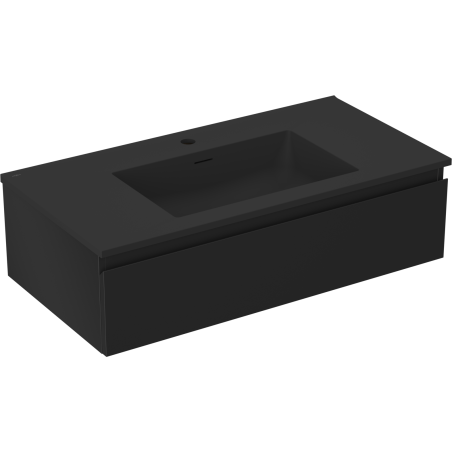 Mexen Orio dulap baie 90 cm cu chiuvetă Otis, 1 sertar, negru mat - 91A10-09023-1-BF71-W18M71