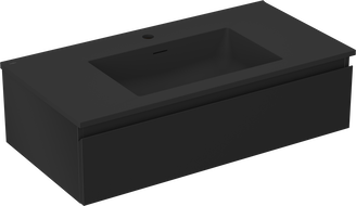 Mexen Orio dulap baie 90 cm cu lavoar Otis, 1 sertar, negru mat - 91A10-09023-1-BF71-W18M71