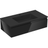 Dulap Mexen Orio pentru baie de 90 cm cu lavoar Otis, 1 sertar, negru lucios/negru mat - 91A10-09023-1-BF70-W18M71