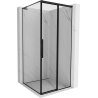 Mexen Rox L jobbra toló zuhanykabin 120 x 120 cm, fekete keret, fekete - 8C2L-120-120-70-70-P