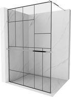 Mexen Kioto+ zuhanyfal polccal Walk-in 80 x 200 cm, fekete mintás, króm - 800-080-121-01-78