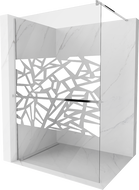 Mexen Kioto+ zuhanyfal polccal Walk-in 100 x 200 cm, fehér minta, króm - 800-100-121-01-85