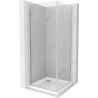 Mexen Pretoria Duo cabină de duș pivotantă 90 x 90 cm, transparent, crom + bazin plat - 852-090-090-01-02-4010