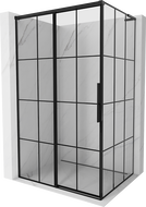 Mexen Rox L tolóajtós zuhanykabin, bal 110 x 90 cm, fekete rács, fekete - 8C2L-110-090-70-77-L