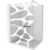 Mexen Kioto+ zuhanyfal polccal Walk-in 140 x 200 cm, fehér hullám, króm - 800-140-121-01-97