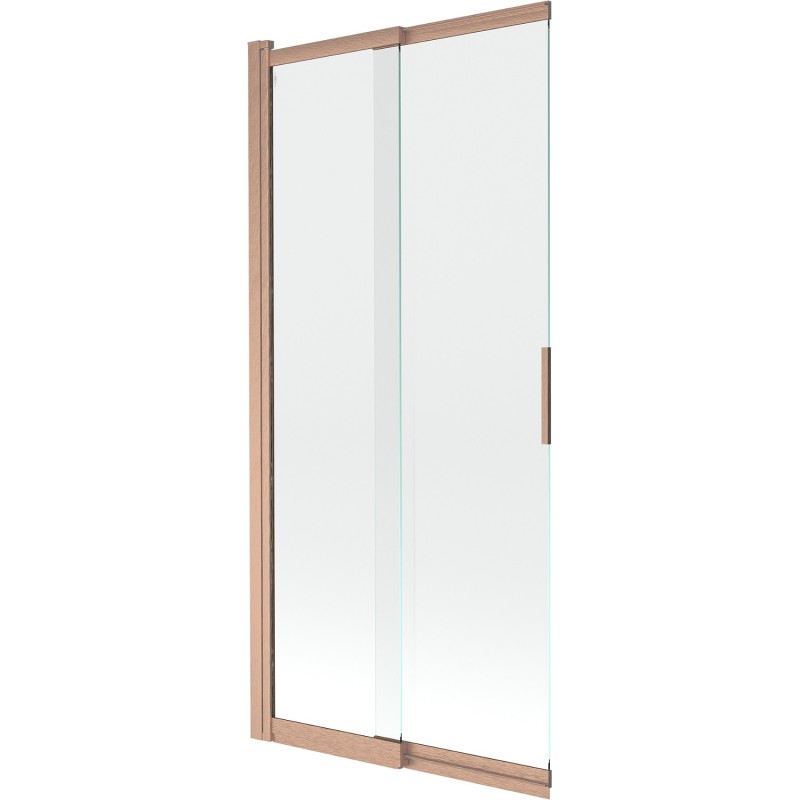 Mexen Fox 2-szárnyas toló fürdőszobai paraván 85 x 150 cm, átlátszó, csiszolt réz - 891-085-002-65-00