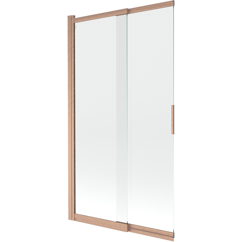 Mexen Fox paravan de cadă cu 2 uși glisante 100 x 150 cm, transparent, cupru periat - 891-100-002-65-00