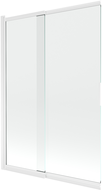 Mexen Fox 2 szárnyú tolózuhany fal, 120 x 150 cm, átlátszó, fehér - 891-120-002-20-00