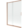 Mexen Fox kétszárnyú, toló zuhanyfal 120 x 150 cm, átlátszó, kefélt réz - 891-120-002-65-00