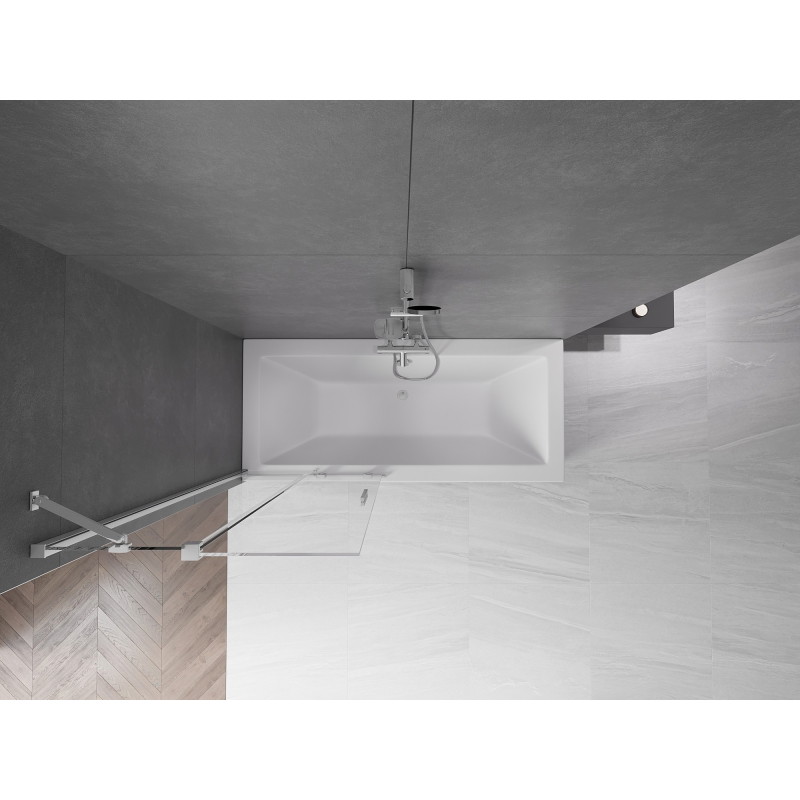Mexen Velar 2-szárnyú eltolható kádparaván 80 x 150 cm, átlátszó, króm - 896-080-000-01-01