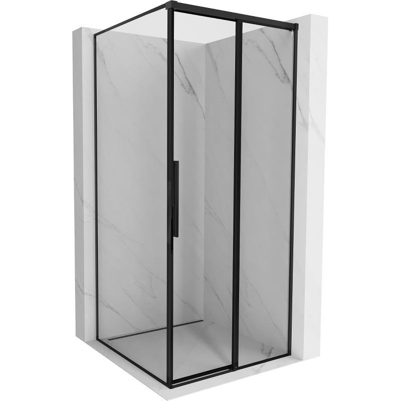 Mexen Rox jobbra toló zuhanykabin 95 x 95 cm, fekete keret, fekete - 8C2-095-095-70-70-P