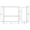 Mexen X-Wall-R raft încastrat cu margine și raft 30 x 30 cm, gri armă periat - 19E0303010S