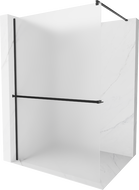 Mexen Kioto+ panou de duș cu raft Walk-in 80 x 200 cm, înghețat, negru - 800-080-121-70-30