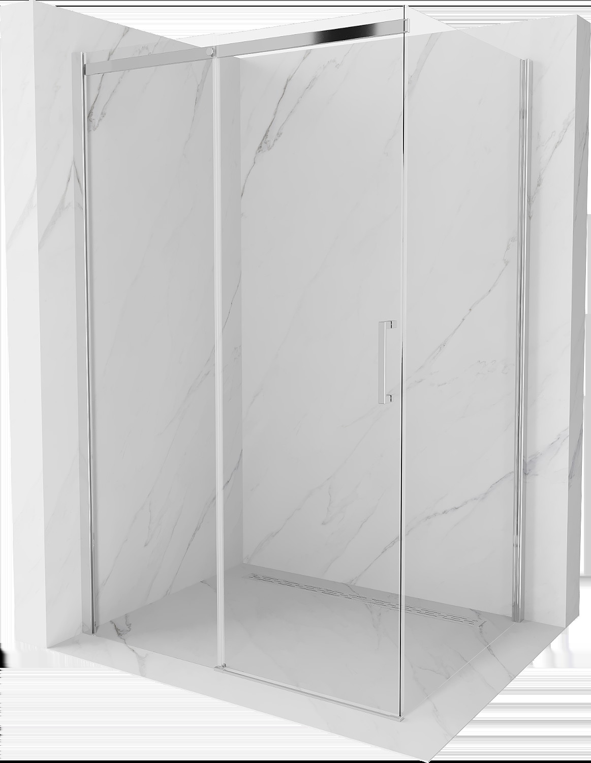 Mexen Omega cabină de duș extensibilă 100 x 90 cm, transparent, Crom - 825-100-090-01-00